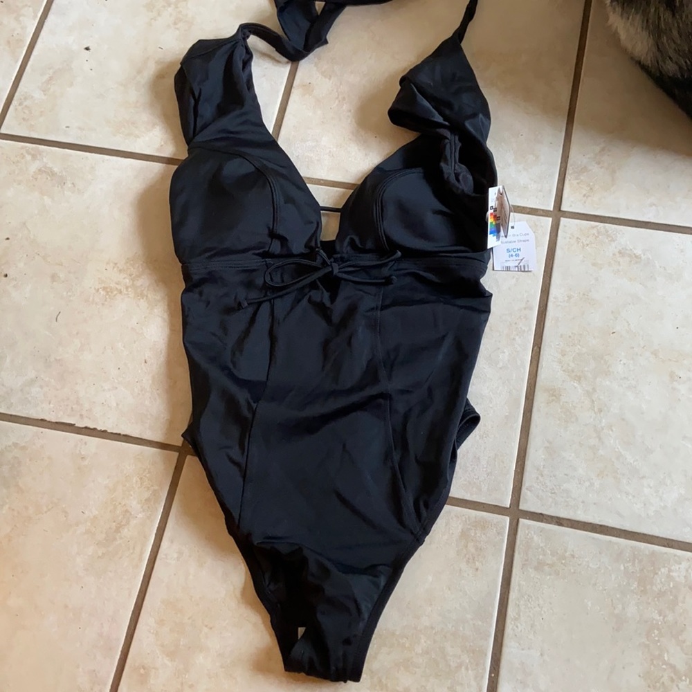 Black one piece swimsuit